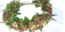 Lei made of `a`ali`i and native ferns. Lei made of `a`ali`i and native ferns.